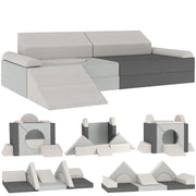 AIYAPLAY 12-Piece Modular Kids Play Sofa – Grey image 9