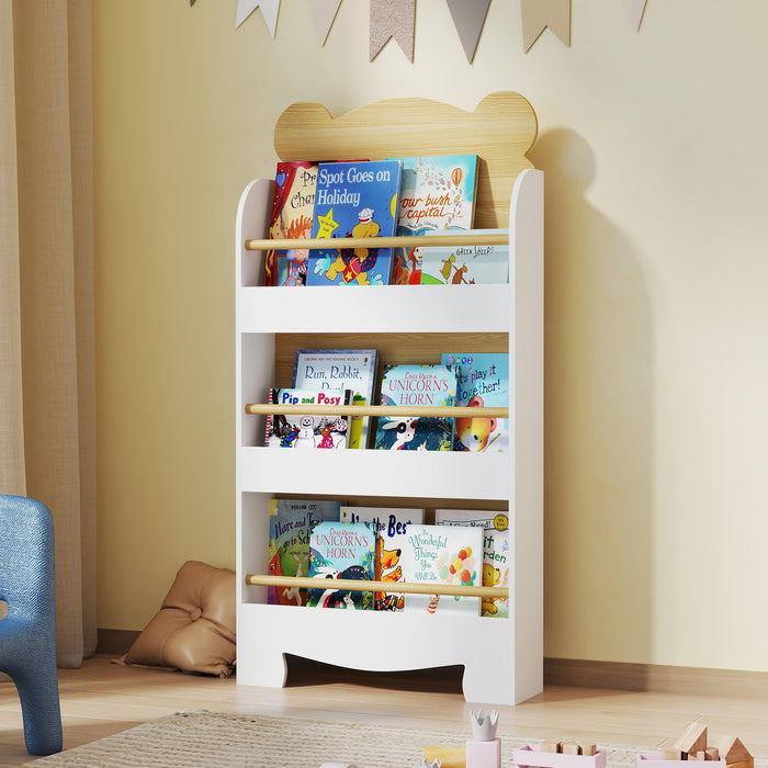 AIYAPLAY 3-Tier Kids Bookshelf – White