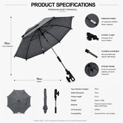 Premium Universal Baby Parasol / Umbrella - Fits All Pushchairs / Prams / Strollers And Buggies - Fits All Models image 7