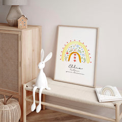 Personalised Rainbow Nursery Wall Art Prints