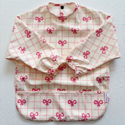 Long Sleeved Baby Bib - Pink Bow image 4