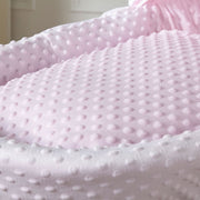 Pink Dimple Grey Wicker Baby Moses Basket With Stand image 8