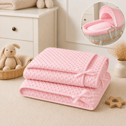 Pink Dimple Moses Basket Bedding Set (Basket Not Included!) image 2