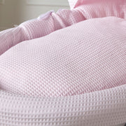 Pink Waffle Grey Wicker Baby Moses Basket With Stand image 6