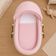 Pink Waffle Moses Basket Bedding Set (Basket Not Included!) image 1
