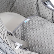 Pod Grey Dimple Moses Basket Bedding Set image 3