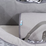 Grey Waffle Moses Basket Bedding Set image 2