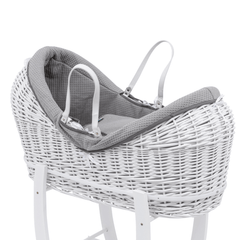 Grey Waffle Moses Basket Bedding Set