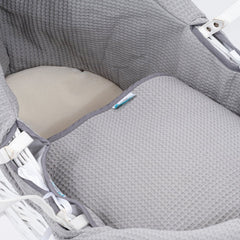 Grey Waffle Moses Basket Bedding Set