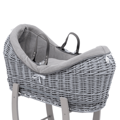 Grey Waffle Moses Basket Bedding Set