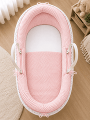 Pod Pink Waffle Moses Basket Bedding Set (Basket Not Included!) image 3