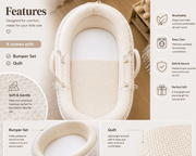 Pod Pink Waffle Moses Basket Bedding Set (Basket Not Included!) image 2
