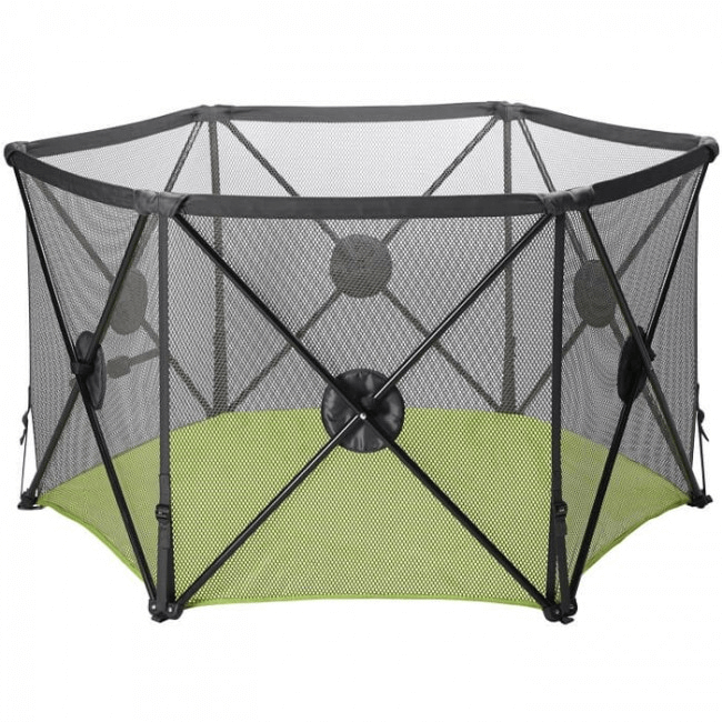 Pop Up and Play Playpen with Securing Lock and Cushioned Guards