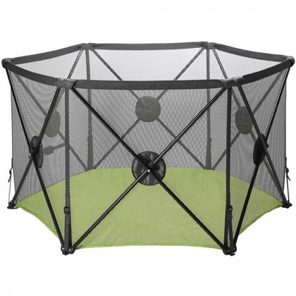 Pop Up and Play Playpen with Securing Lock and Cushioned Guards