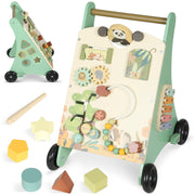 AIYAPLAY Wooden Baby Walker with Activity Toys – Green image 9