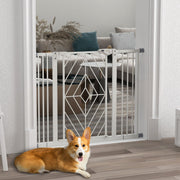 PawHut Pressure Fit Baby Safety Gate – 74–100cm, White image 2