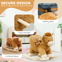 AIYAPLAY Baby Rocking Horse with Safety Belt – Brown