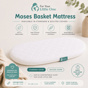 Quilted Moses Basket Mattress 66 x 28 x 3 cm image 2