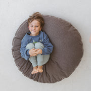 MINICAMP Boucle Fabric Kids Floor Cushion in Grey image 2