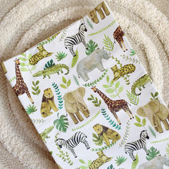 Anti-Roll Wedge Changing Mat - Safari Animals Print