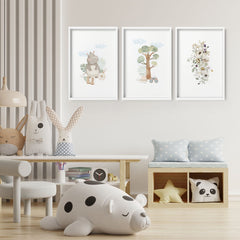 Safari Nursery Wall Art Prints – Set of 3