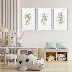 Safari Nursery Wall Art Prints – Set of 3
