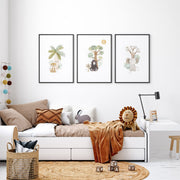 Safari Nursery Wall Art Prints – Set of 3 image 1