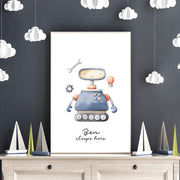 Robot & Space Nursery Wall Art Print image 1