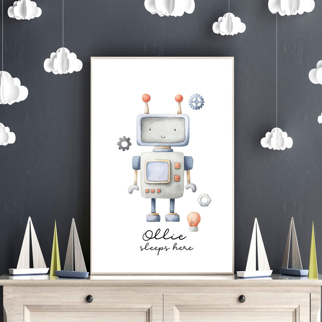 Space Nursery Wall Art Print