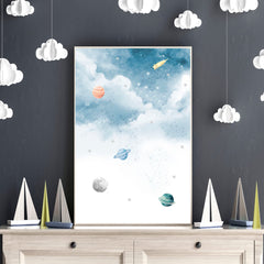 Space Nursery Wall Art Prints – Set of 3