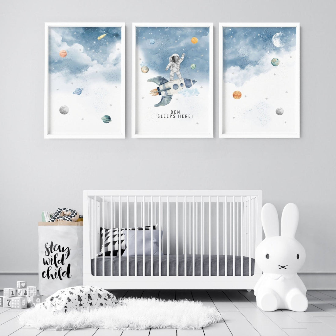 Space Nursery Wall Art Prints – Set of 3