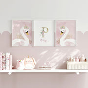 Swan Nursery Wall Art Prints – Set of 3 image 3
