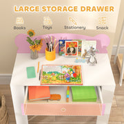 AIYAPLAY Kids Desk & Chair Set with Drawer – Pink image 4