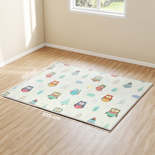 AIYAPLAY Foldable Baby Play Mat – Double-Sided Car Track & Owl Design, 200 x 150 cm