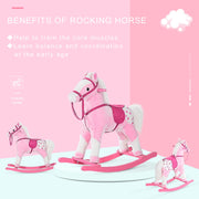 HOMCOM Plush Rocking Horse with Sound – Pink (3–6 Years) image 6