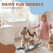 AIYAPLAY Plush Animal Rocking Horse with Sound – Brown image 7