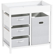 AIYAPLAY Baby Changing Unit with 4 Storage Drawers & Changing Mat – White image 9