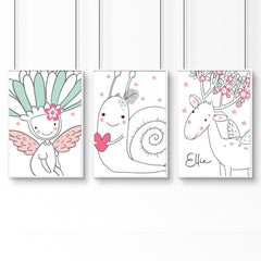 Personalised Unicorn Nursery Wall Art Print