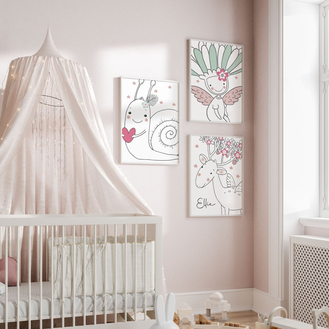 Personalised Unicorn Nursery Wall Art Print