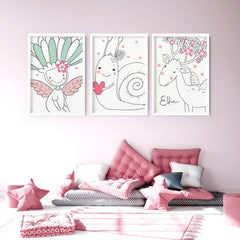 Personalised Unicorn Nursery Wall Art Print