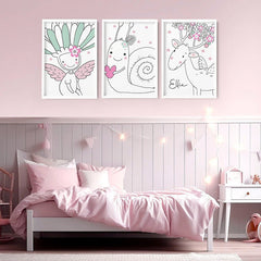Personalised Unicorn Nursery Wall Art Print