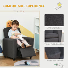 HOMCOM 2-in-1 Kids Armchair with Footrest – Grey