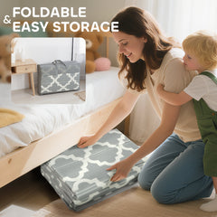 AIYAPLAY Foldable Baby Play Mat & Playpen – Reversible Traffic & Grey Diamond Design