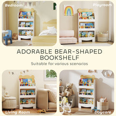 AIYAPLAY 3-Tier Kids Bookshelf – White