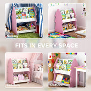 AIYAPLAY Kids Bookshelf & Toy Storage Unit – Pink image 7