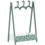 AIYAPLAY Children's Clothing Rack with Storage Shelf – Green image 9