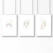 Unicorn Nursery Wall Art Prints – Set of 3 image 12