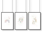 Unicorn Nursery Wall Art Prints – Set of 3 image 13