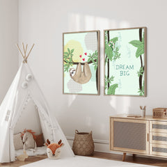Sloth Nursery Wall Art Prints – Set of 2