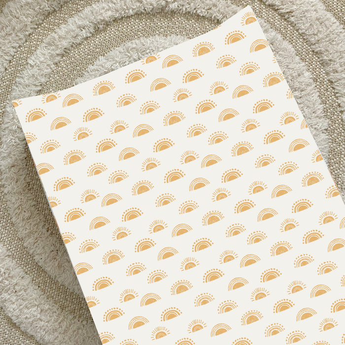 Anti-Roll Wedge Changing Mat - Boho Suns Print